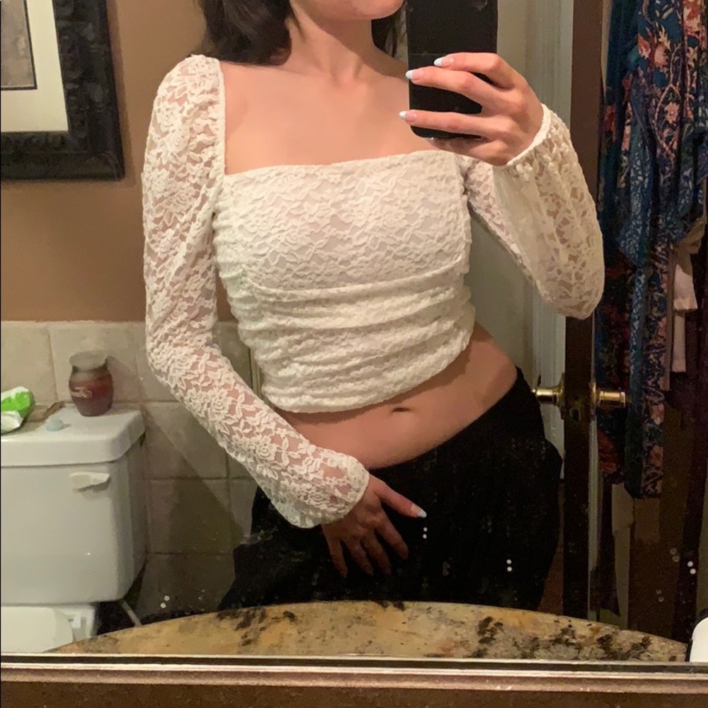 Leith Lace Square Neck Long Sleeve